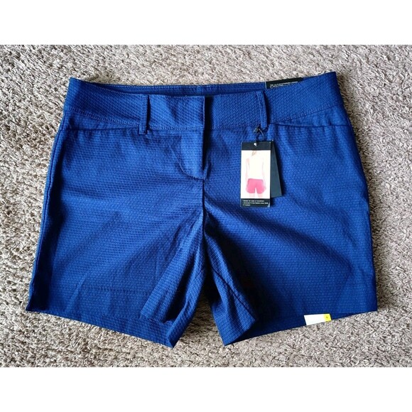 The Limited Pants - The Limited Shorts Womens Size 8 Navy Blue Waffle Weave Tailored Short Chino